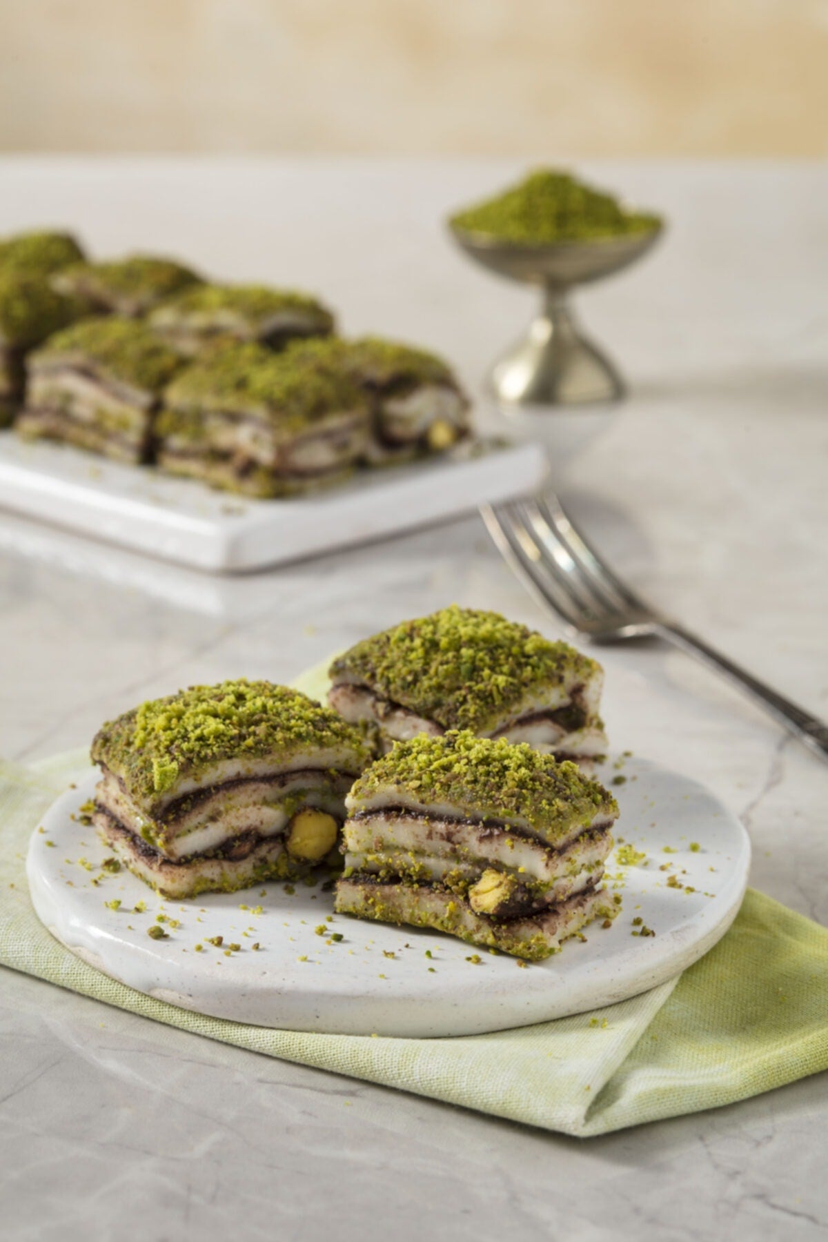 MESHUR safranbolu lokumcusu Pistachio Turkish Delight baklava 1 kg - MALLTURK