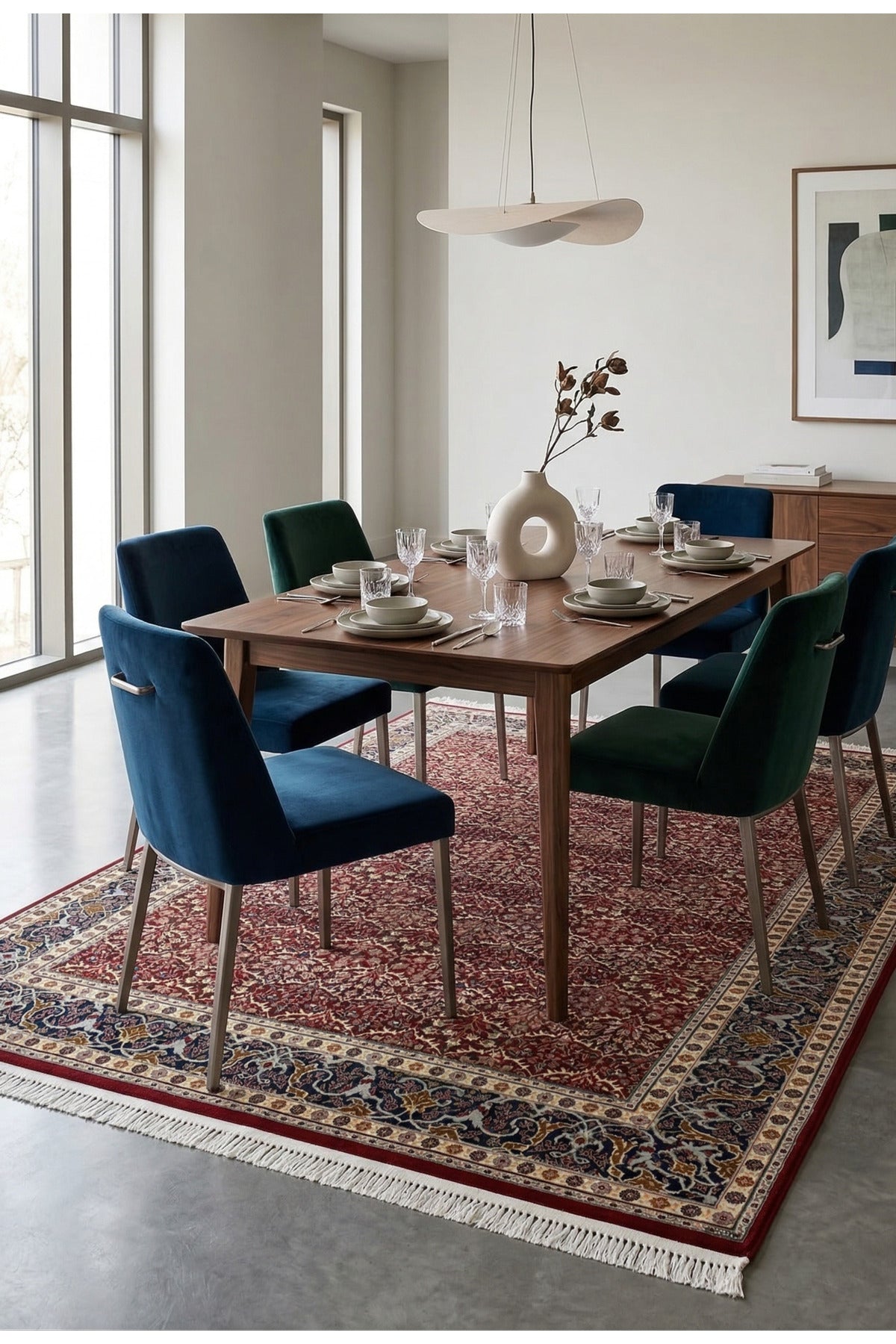 FT Halicilik Sumerbank Hereke Hereke Hand-Woven Rug Karpuzlu Design - MALLTURK