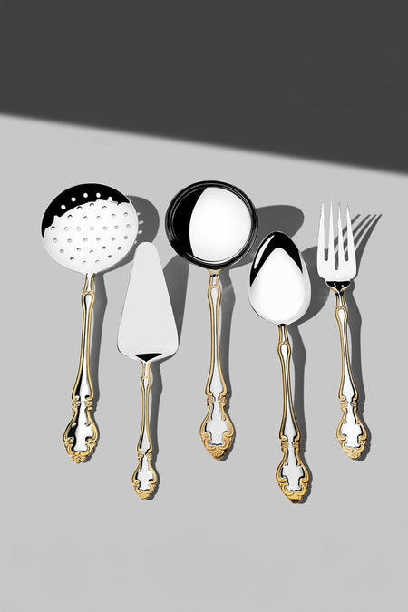 Nehir adriana altin Plain 12 Place Setting 89 Piece deri Boxed Flatware Set - MALLTURK