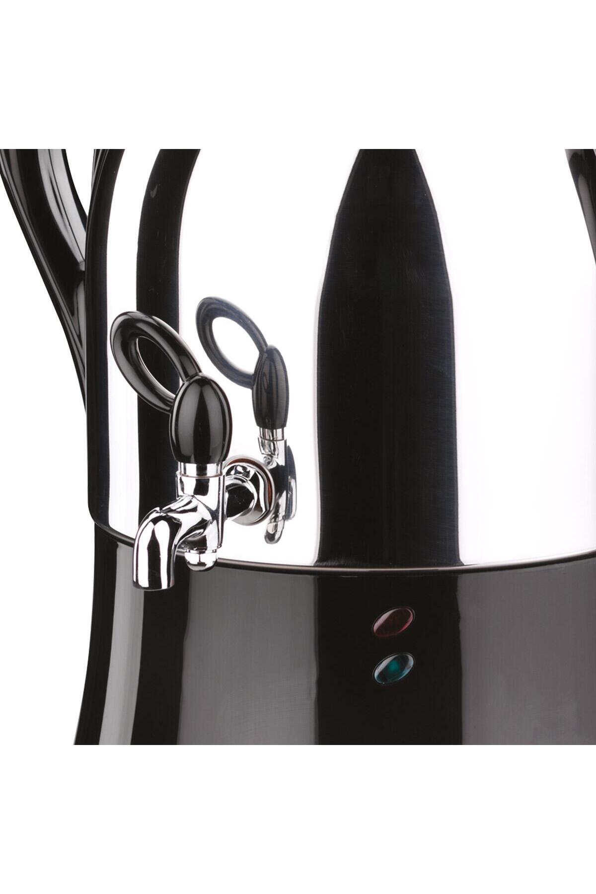 KORKMAZ Tea Lover Samovar Stainless Steel inox/Black Samovar SAMOVAR - MALLTURK