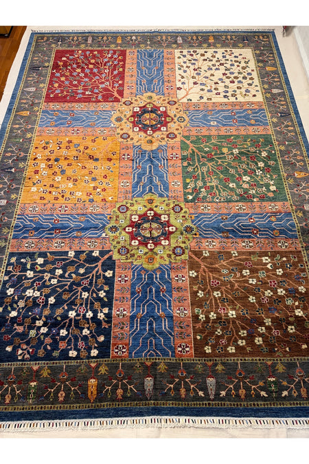 Afgan Rug Hand-Woven 100% Wool AGAC HAYATI Design Natural Dye Elsanat Eseri with Harike Renkler - MALLTURK