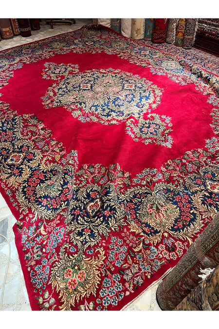 RD RAMAZAN DAG Hand Rug Art Hand-Woven Iranian Kirman Rug Size 400x300 - MALLTURK