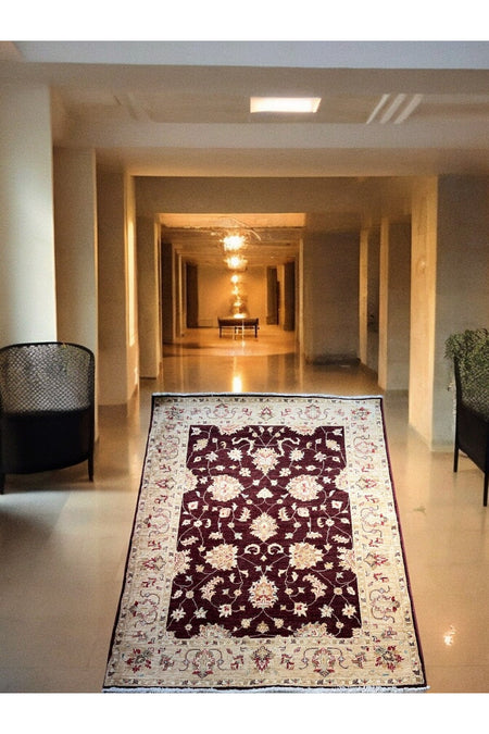 SIRVAN Rug Hand-Woven Afghan Usak Rug - 190x152 - MALLTURK