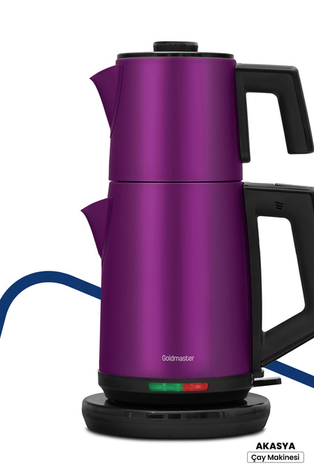 GoldMaster GM7344V Acacia Violet XL 2200 Watt Patented Drip-Free Design Stainless Steel Tea Maker and Water Kettle - MALLTURK