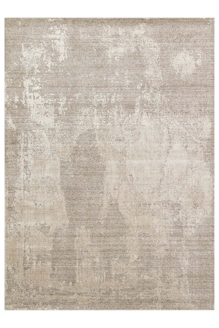 Kalesta Rug Grace Grey, Self-Patterned Pattern Wool, Viscose and Cotton Blend Pattern Elegant Living Room Rug - MALLTURK
