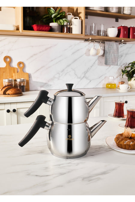 Emsan Alim Stainless Steel Teapot Set, Midi Size - MALLTURK