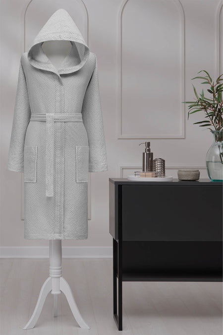 Ozdilek Grave Waffle Hooded Bathrobe - MALLTURK