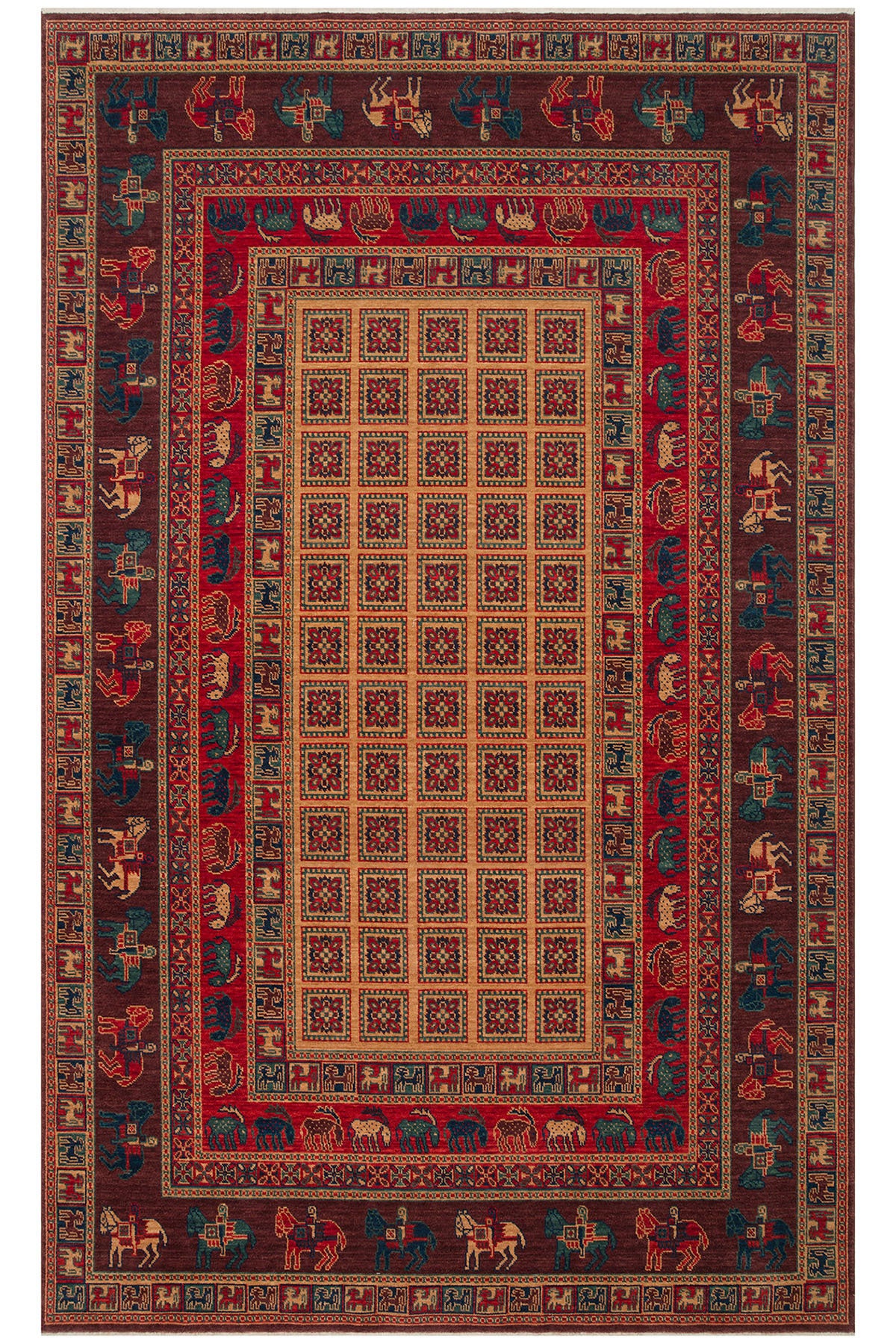 Cool Rug Mardin Brown Hand-Woven Ethnic Bordurlu Anatolian Motif Eski Zamansiz Vintage Salon Living Room Rug