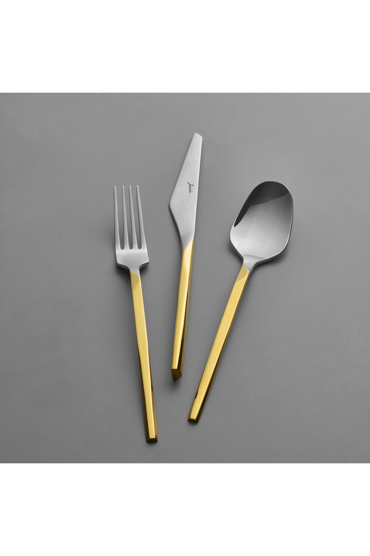Jumbo 5100 quartz altin 12 Place Setting 84 Piece Flatware Set - MALLTURK