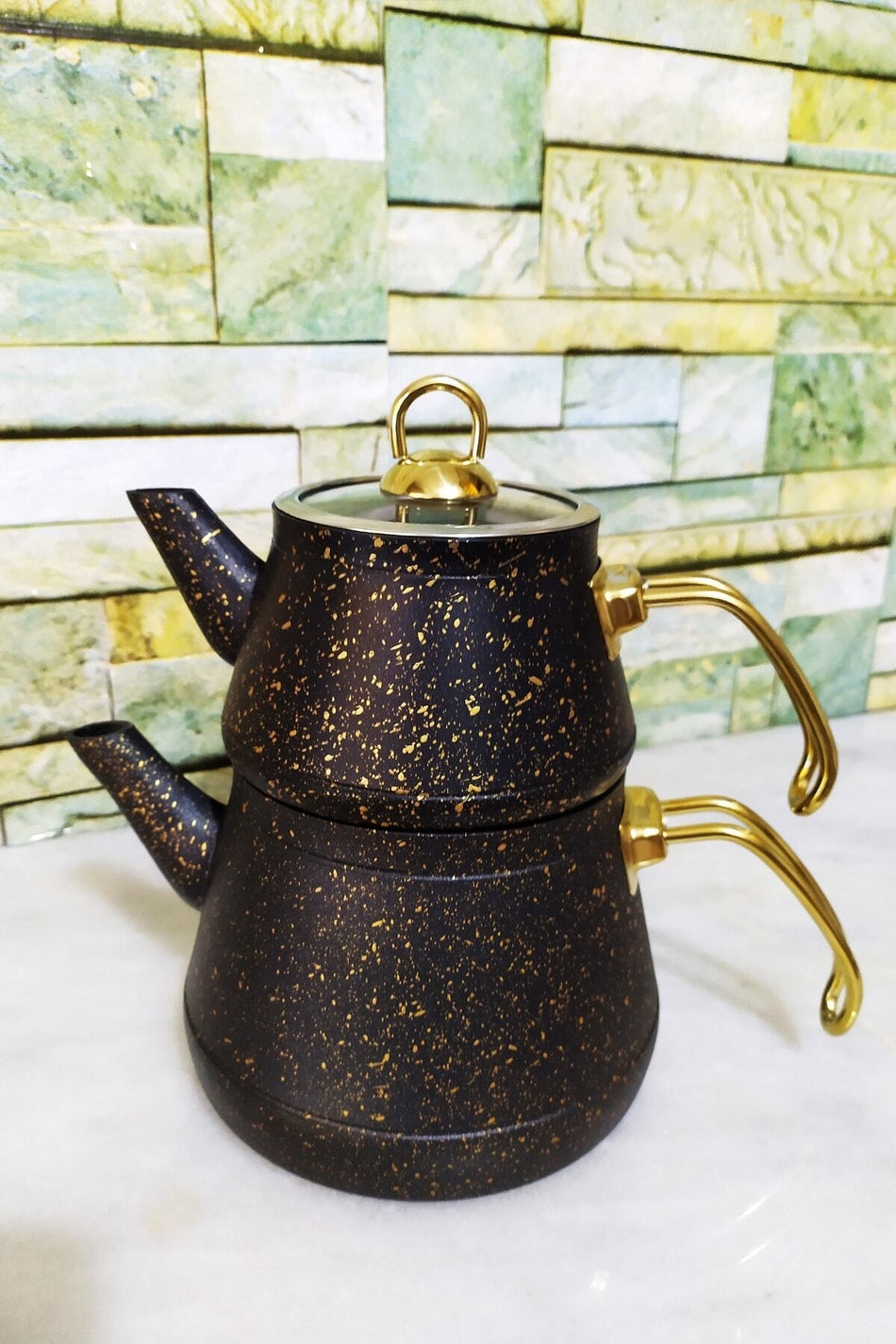 Kahramanlar Elegance Granite Teapot Set - Black