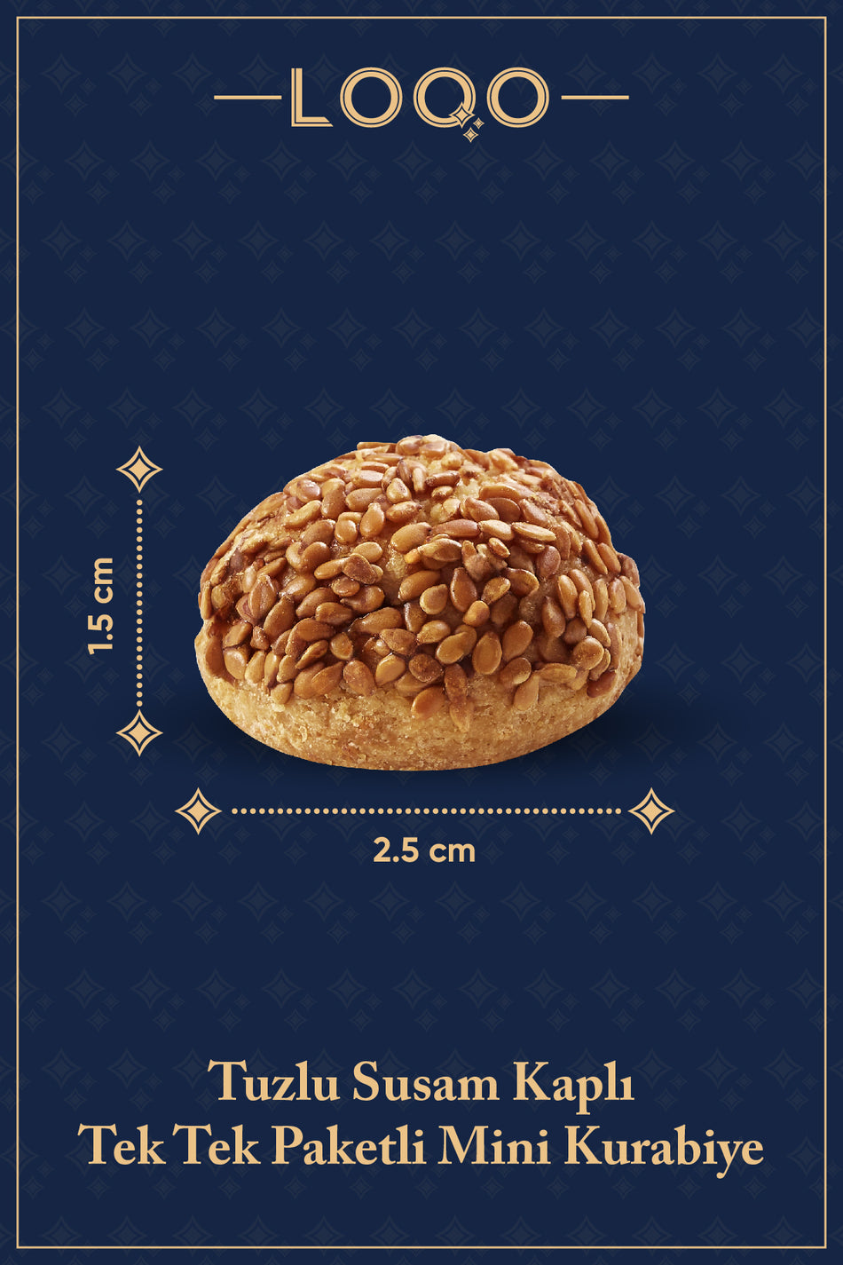 LOQO tuzlu susamli Mini kurabiye 1 kg tek tek paketli 1007
