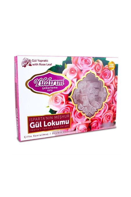 Yildirim Sekerleme Rose Petal cift kavrum isparta Rose Turkish Delight 200 g - MALLTURK