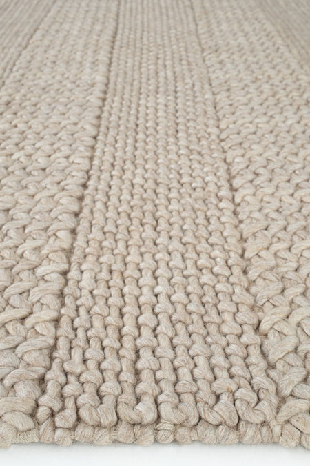 Cool Rug Elegance J352 Beige Wool Rug Natural Living Room Rug Hallway Rug Runner Hand-Woven Rug Knitted Handmade Rug