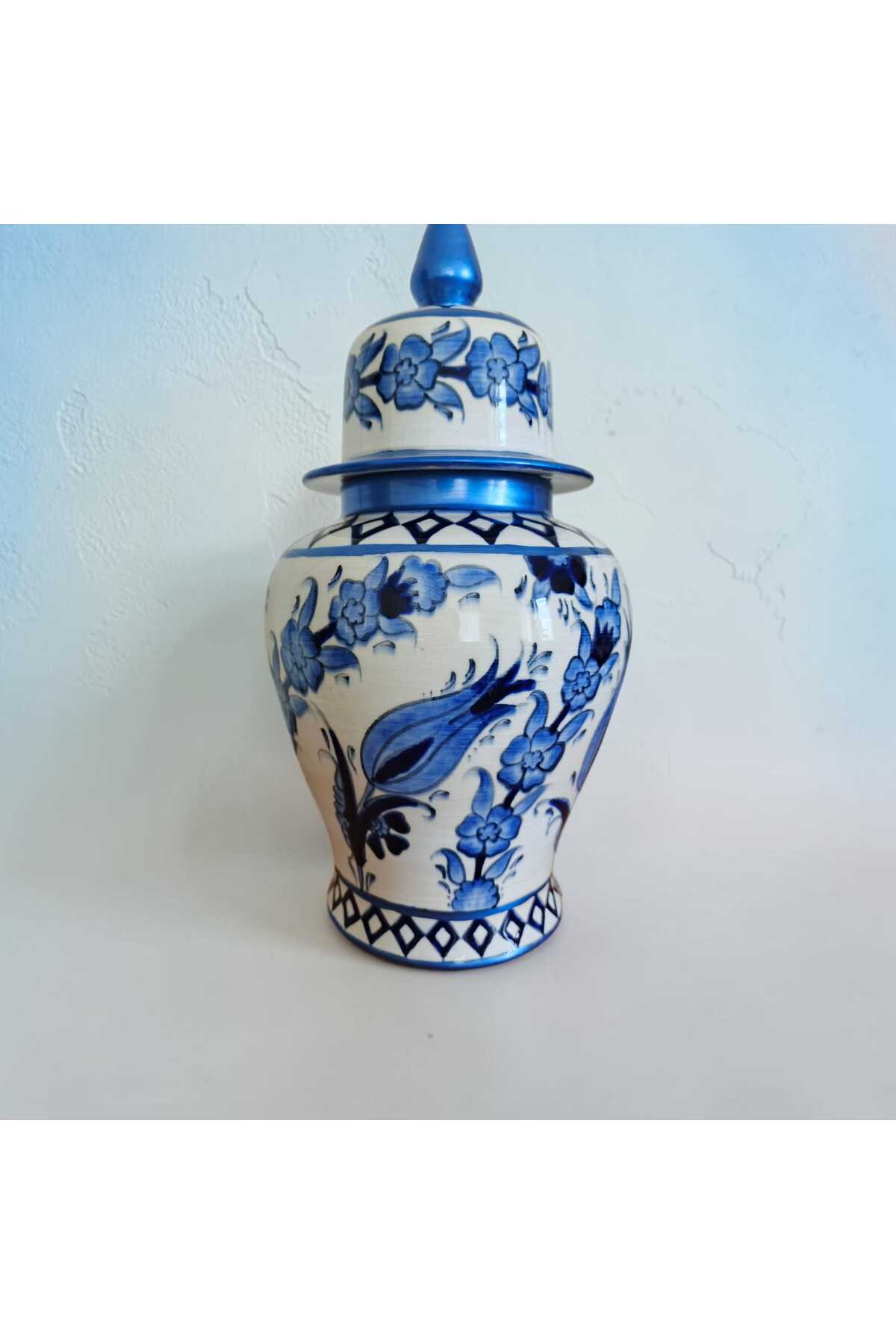 Sema Cini Handmade Ceramic Shahkup 20 cm Vase - MALLTURK