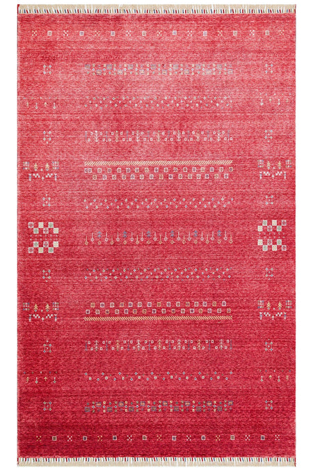 Eko Hali Zara ZR 06 Red is a special loom rug shaped by the intensive handiwork of women from Usak. - MALLTURK