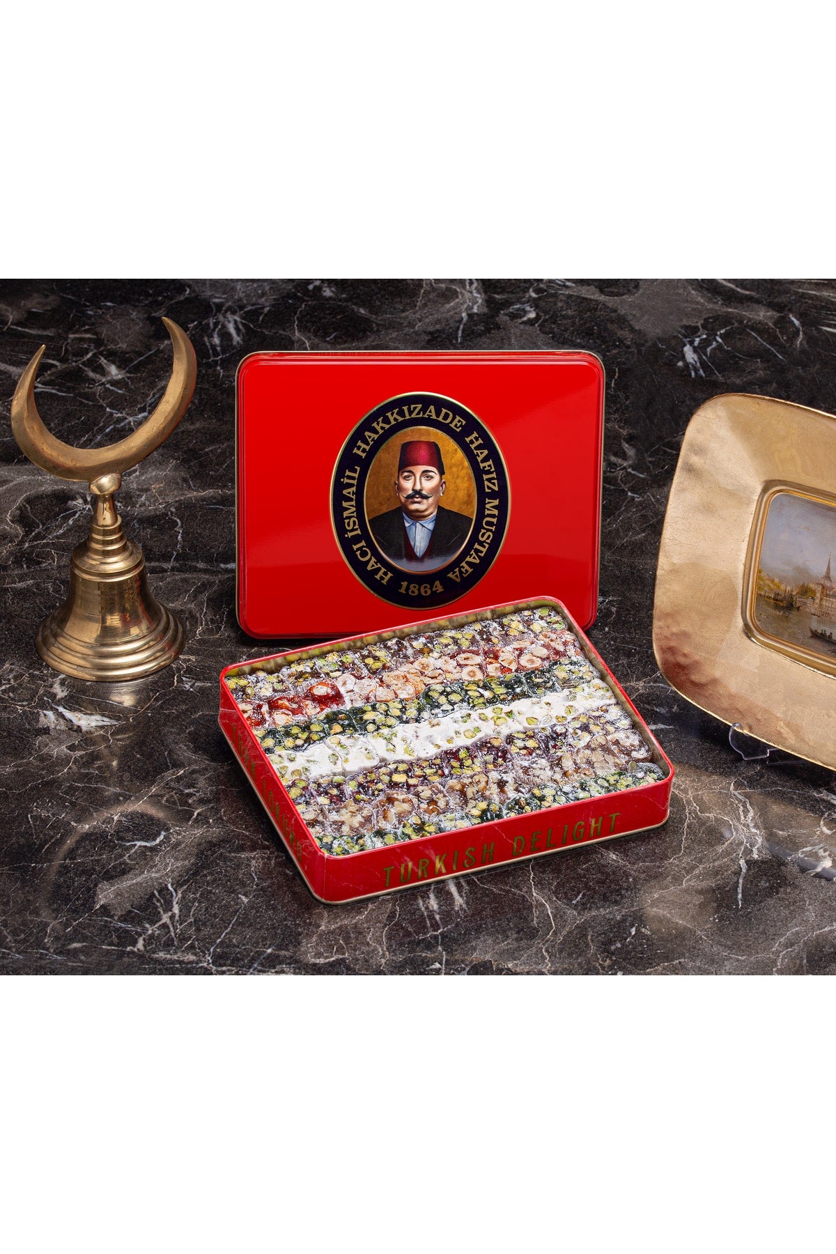 HAFIZ mustafa 1864 Assorted Turkish Delight metal kutu 1 kg - MALLTURK