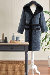 Ozdilek Modra Men Hooded Bathrobe S/M - MALLTURK