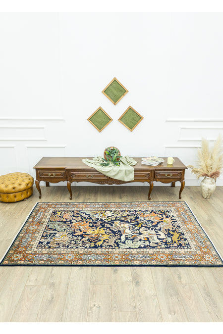 Soho Antiq Tan Av Sahnesi Patterned Iranian Rug 131x225 cm - MALLTURK