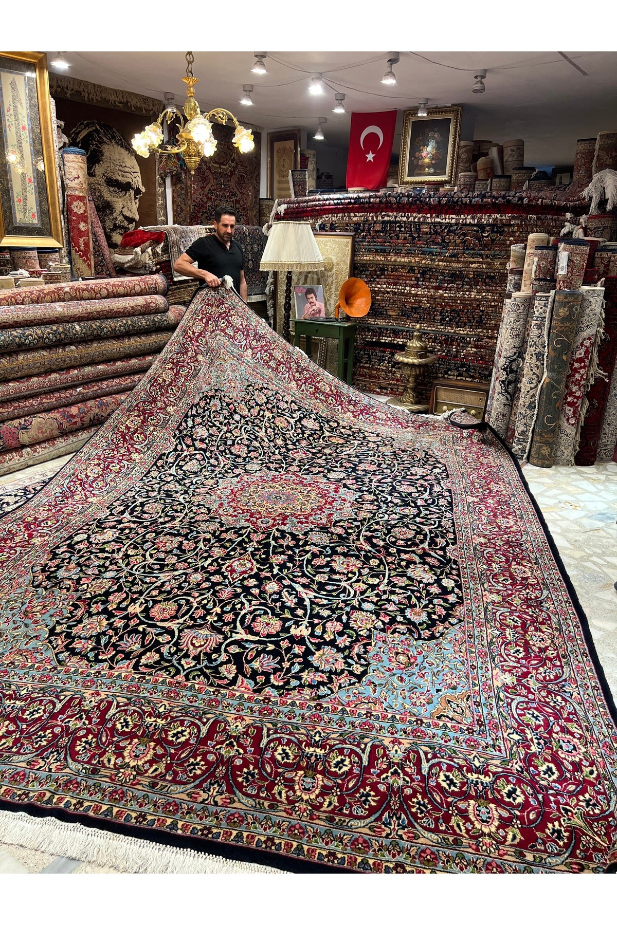 RD RAMAZAN DAG Hand Rug Art Hand-Woven Iranian Kirman Laver Rug Imzalidir Premium Quality Size 445x295 - MALLTURK