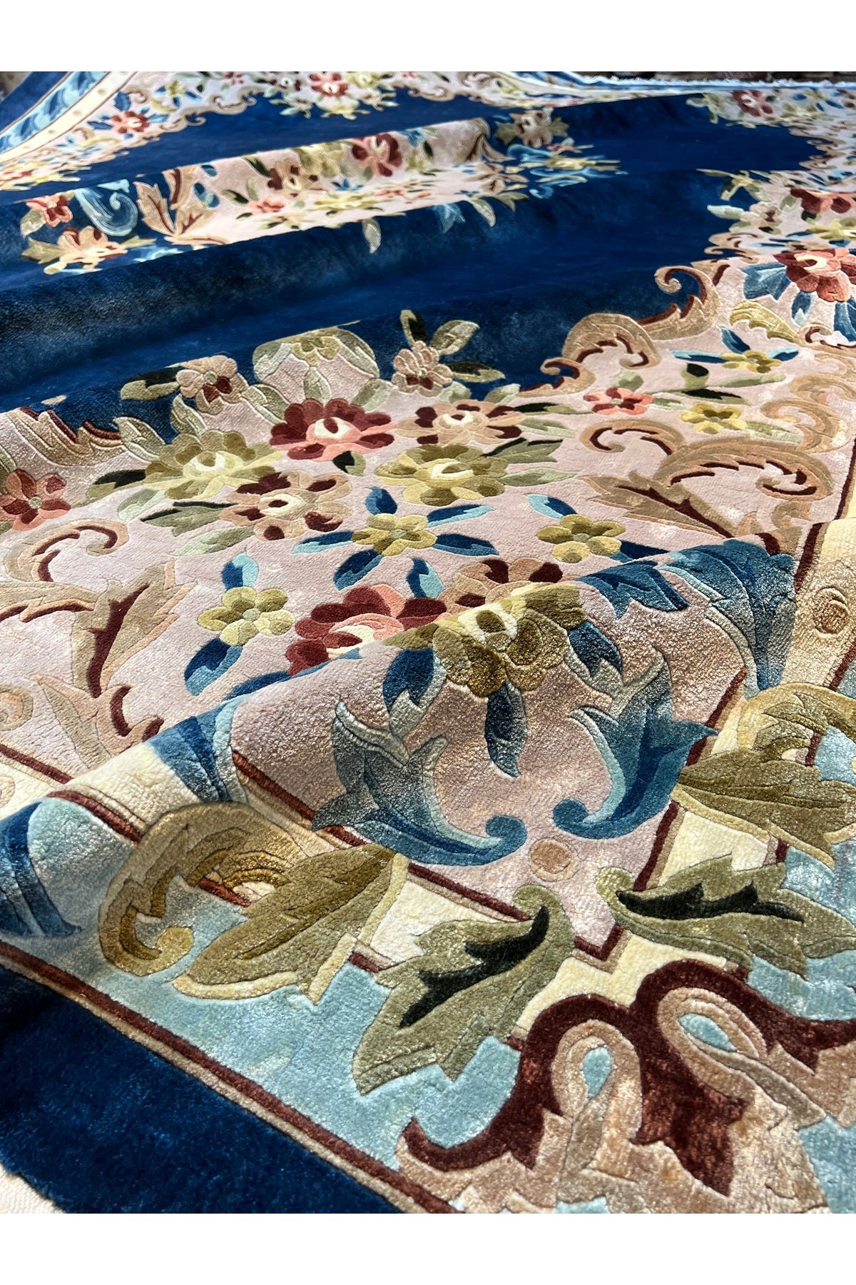 RD RAMAZAN DAG Hand Rug Art Hand-Woven Carved Chinese Silk Rug Premium Quality Size 365x270