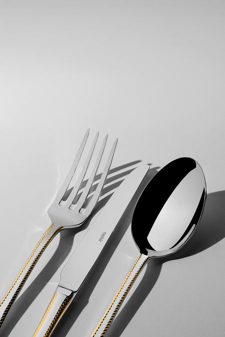 Nehir fulya altin Plain 12 Place Setting 89 Piece deri Boxed Flatware Set - MALLTURK