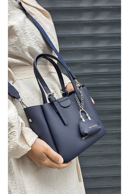 Just Polo Women's New Season 3-Compartment Luxury Soft Leather Adjustable Crossbody Stylish Shoulder Bag Dark Blue - MALLTURK