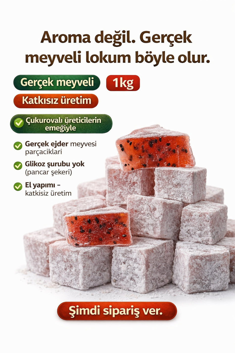 EL yapimi ejder Fruit Flavored ozel Mini Turkish Delight 1 kg yarinin koyleri projesi