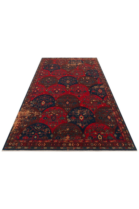 Nesem Rug Boutique Ekohali Kadim Kdm 02 Red Multy Anatolian Motifs Featuring New Zellanda Wool with Produced Handcrafted - MALLTURK