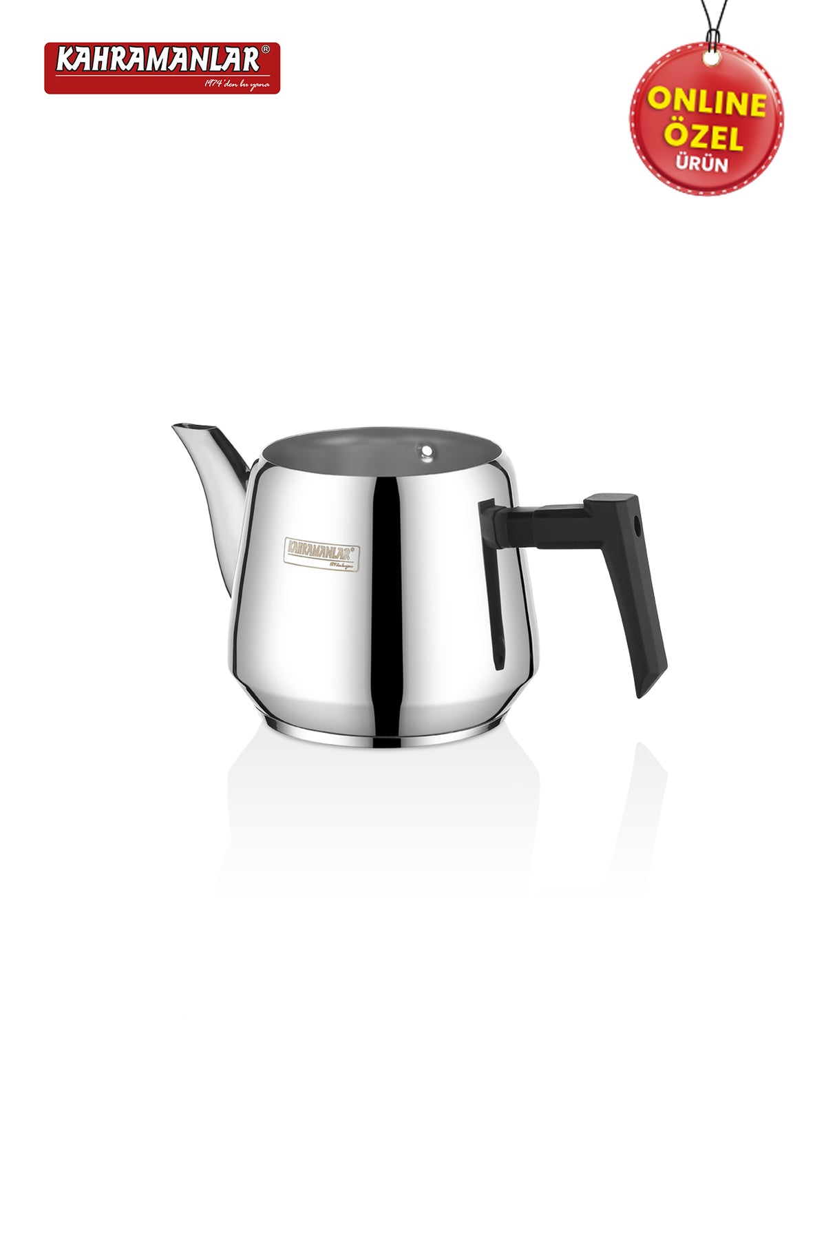 Kahramanlar Luna Medium Size Black Teapot Set - MALLTURK