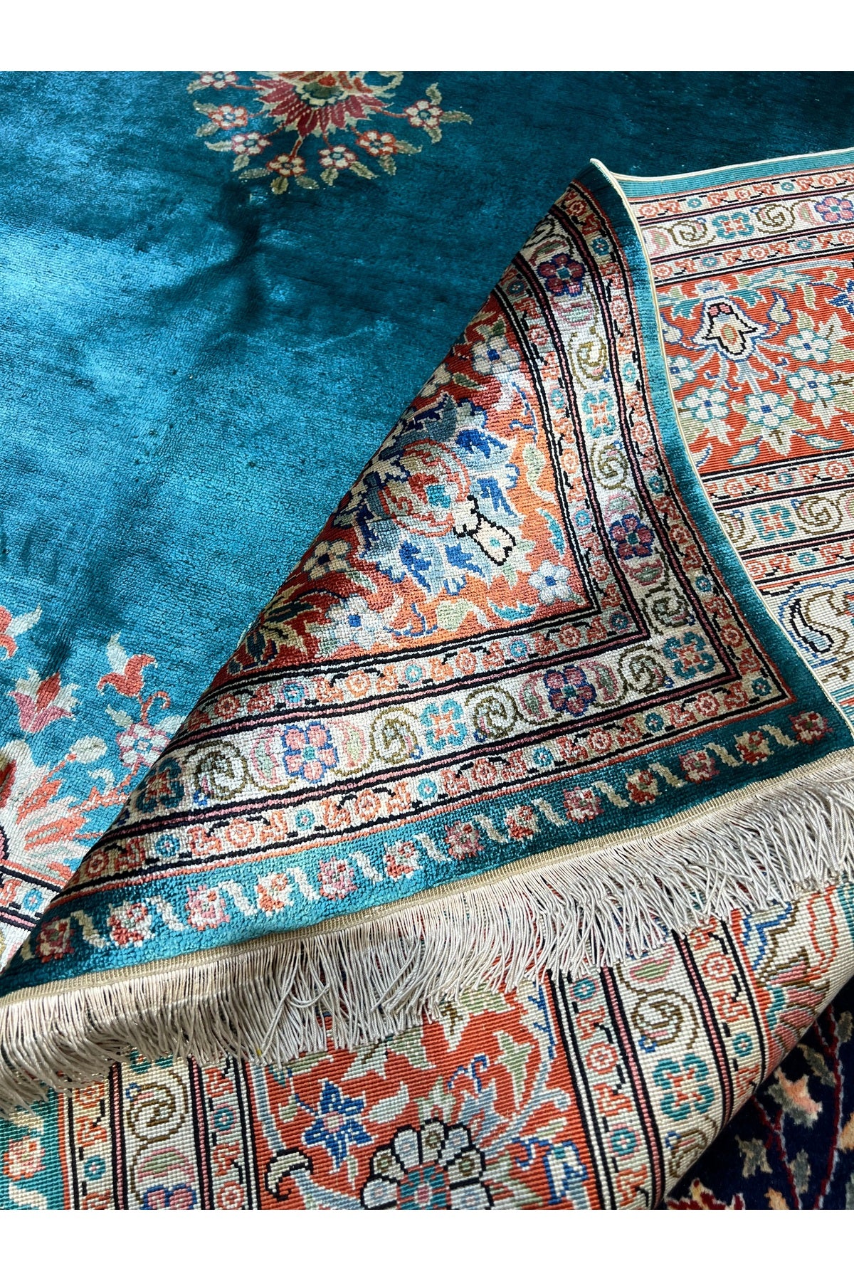 RD RAMAZAN DAG Hand Rug Art Hand-Woven Kayseri Cinar Pure Silk Rug Signed Collector Piece Size 280x173