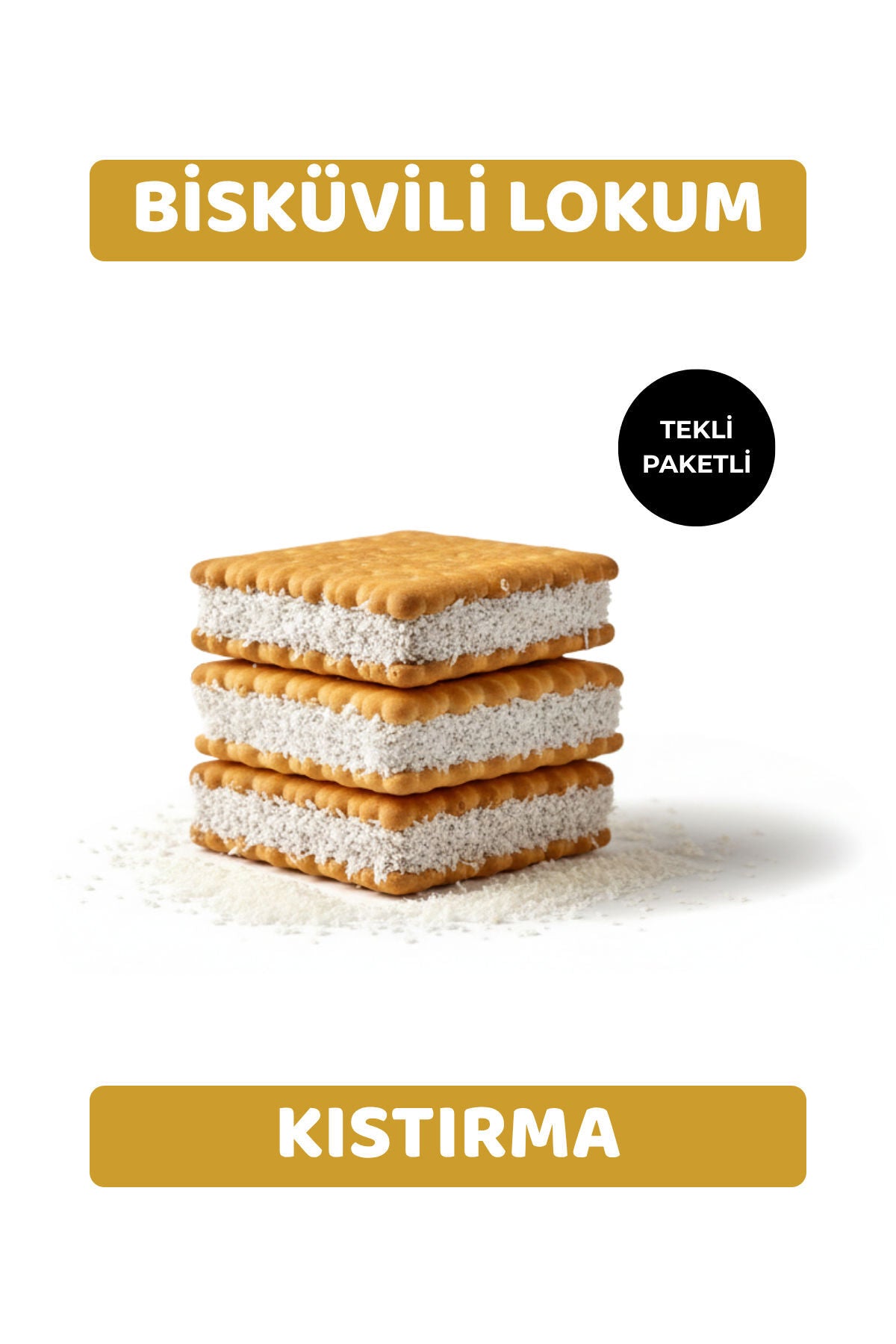 Ari lokumlari 1978 Traditional with Biscuit Turkish Delight Biscuit Sandwich 16 Pieces - MALLTURK
