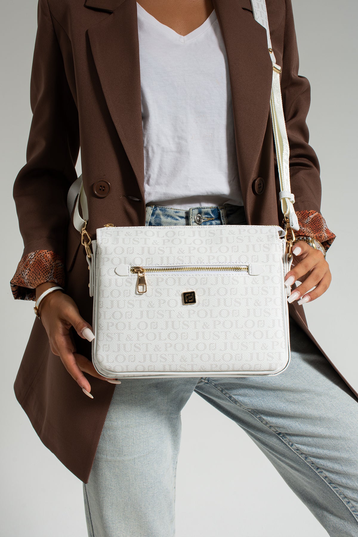 Just Polo Women's Shoulder Bag Color White - MALLTURK
