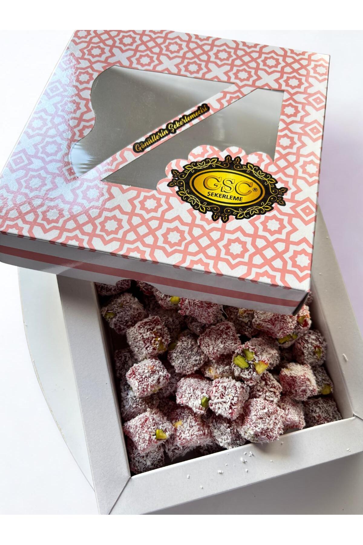 GSC SEKERLEME Coconut Double Roasted Pomegranate Flavored Turkish Delight 500gr - MALLTURK