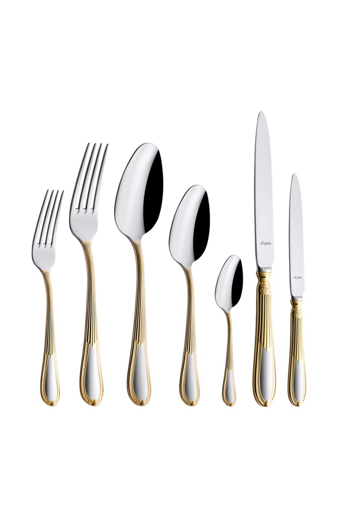 Aryildiz nature plus 84 Piece 12 Place Setting Flatware Set - MALLTURK