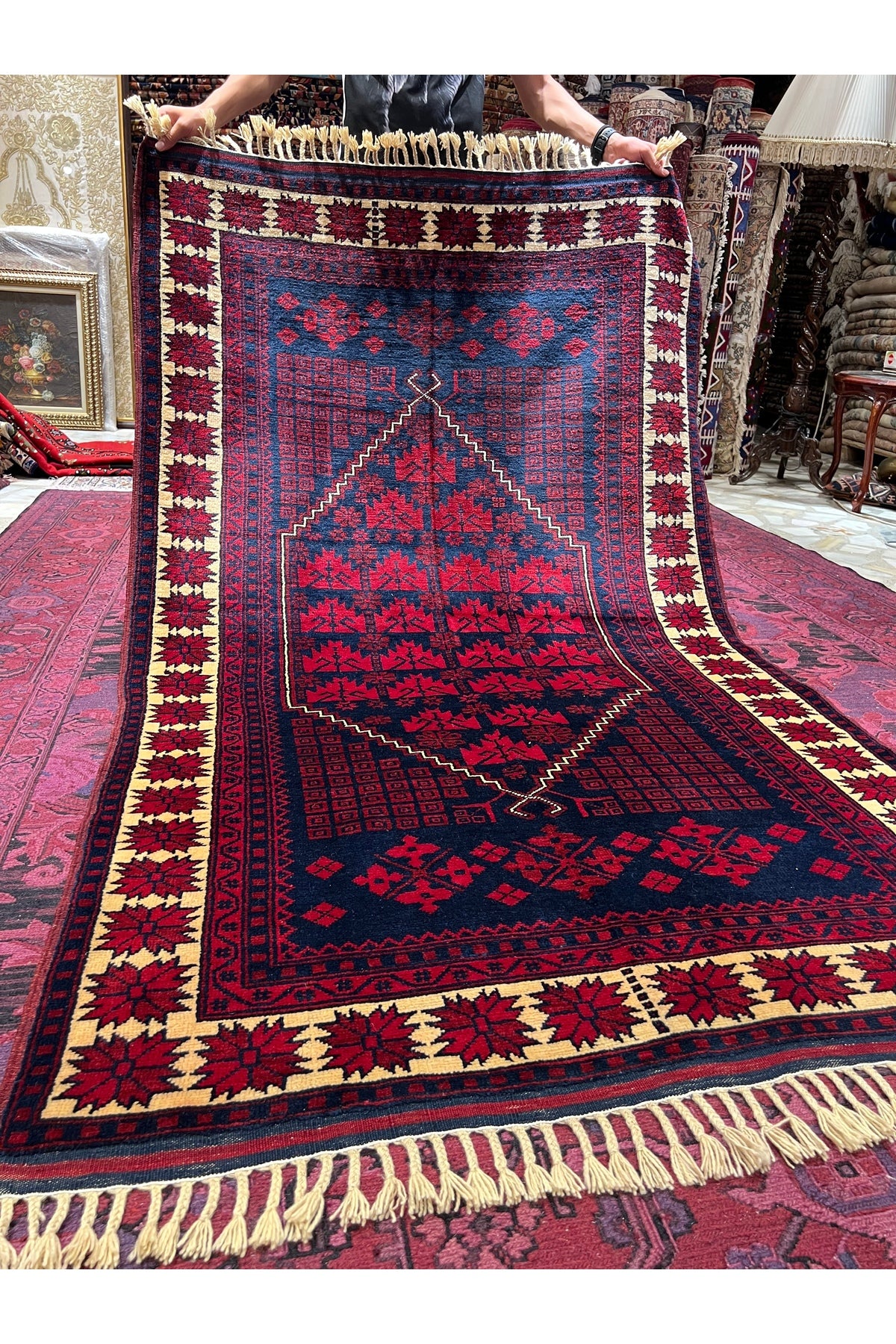 RD RAMAZAN DAG Hand Rug Art Hand-Woven Yagcibedir Rug 100 Yas Base Antika Size 220x126