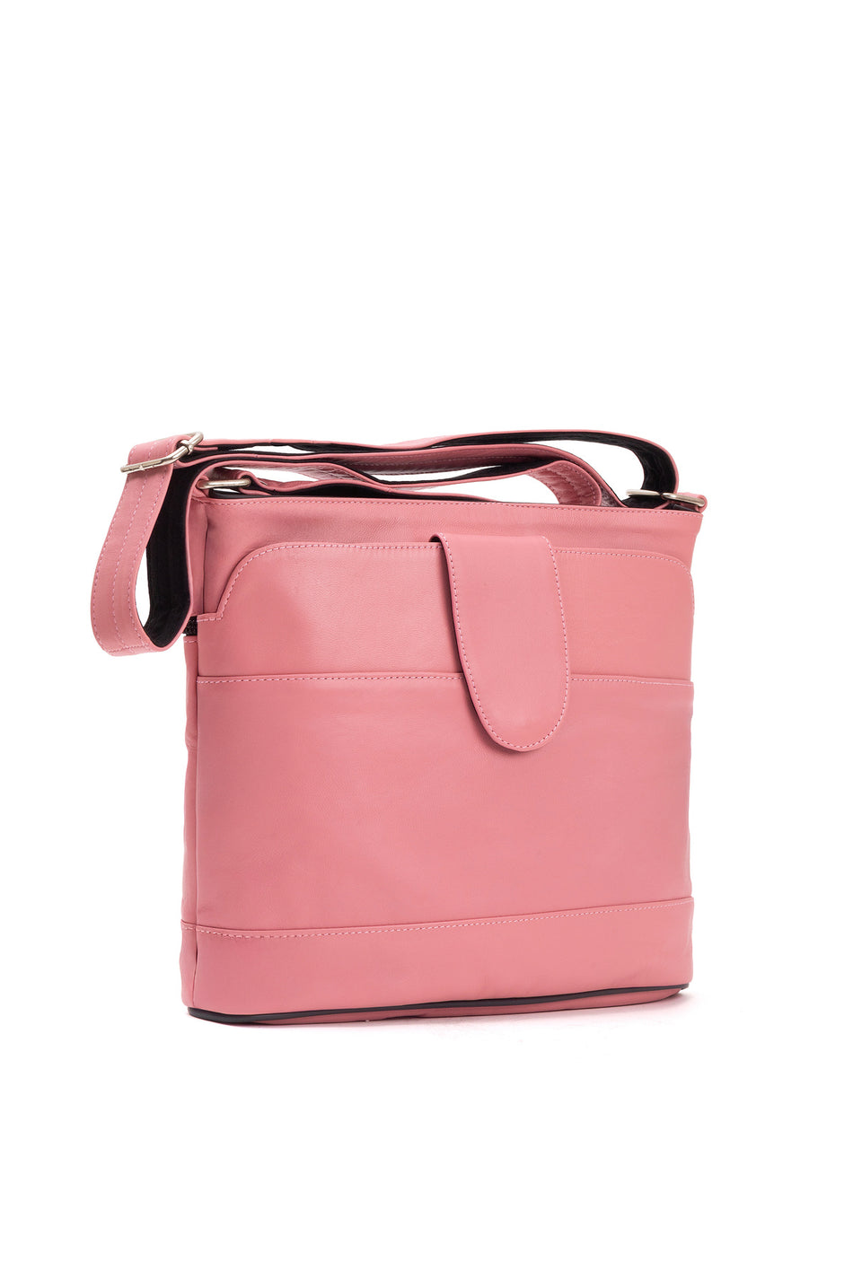 Fubileather Genuine Leather Crossbody Pink Messenger Bag