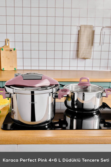 Karaca Perfect Pink induction Base Pressure Cooker Set 4.6 Lt - MALLTURK
