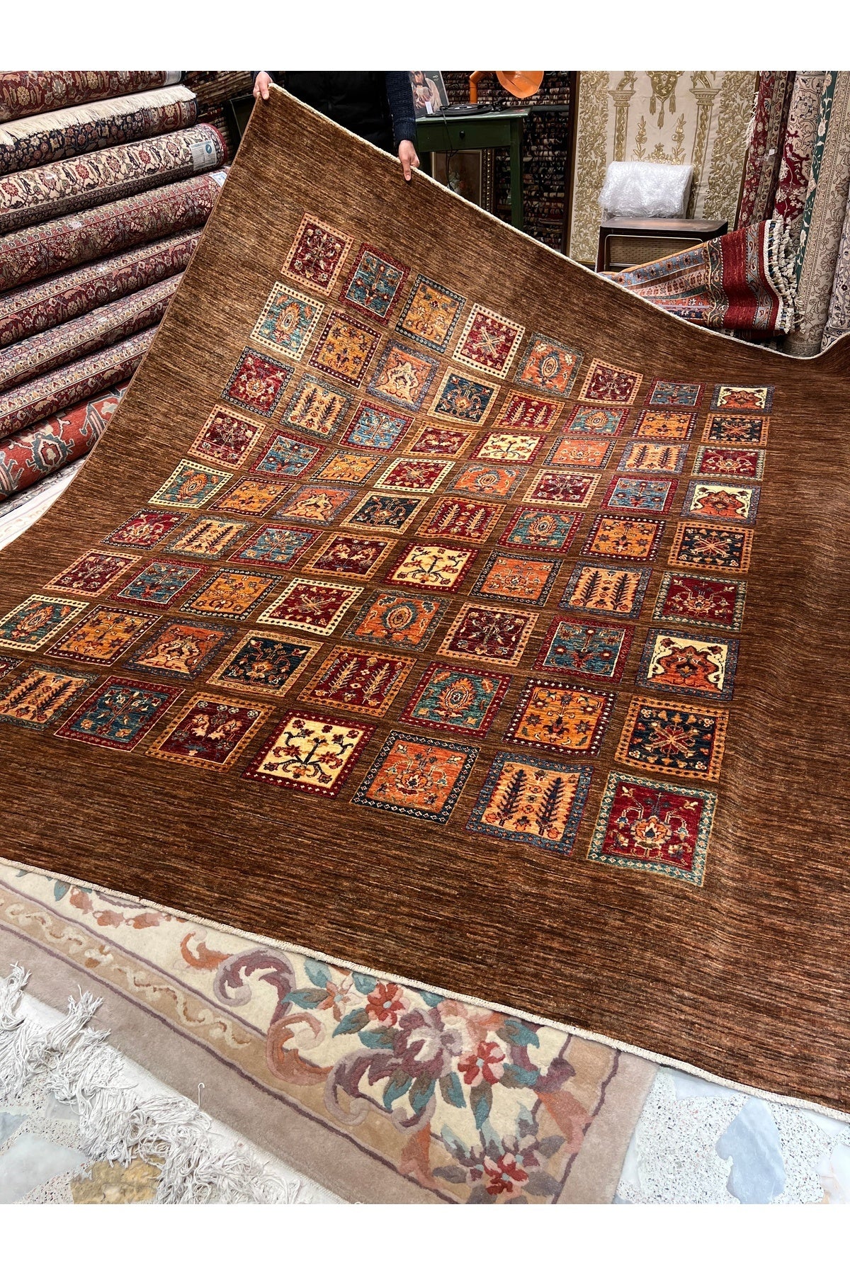 RD RAMAZAN DAG Hand Rug Art Hand-Woven Afgan Rug Binbirgece Design 2.92x2.45 - MALLTURK