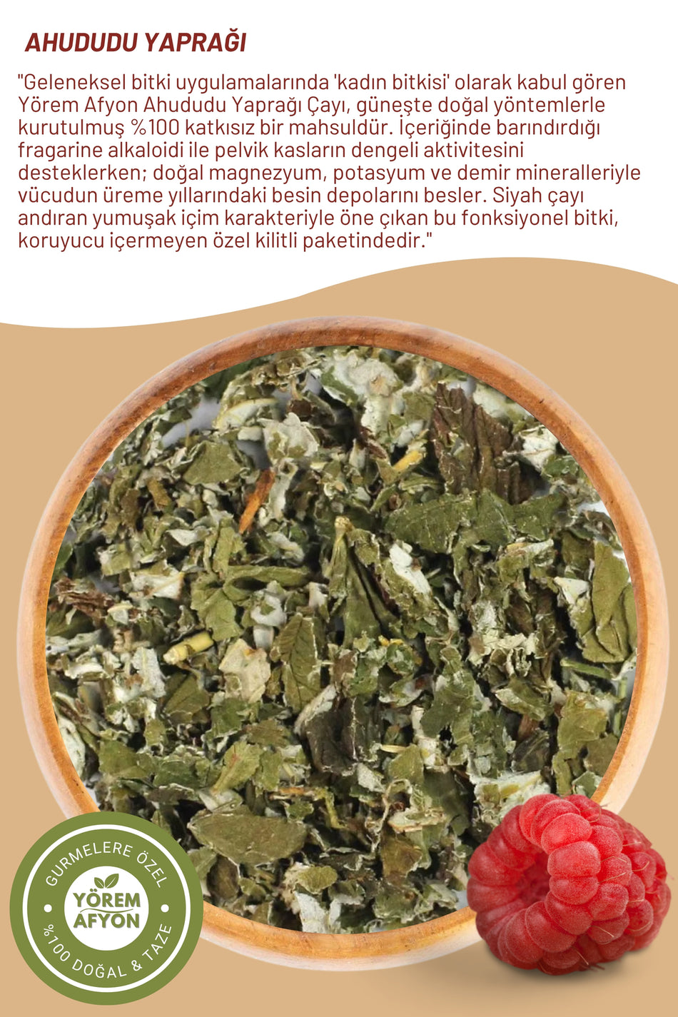 Gülçehre – Die stille Heldin der Frauen aus der berühmten Region Bursa: Natürliches Himbeerblatt {Rubus idaeus} | 30g