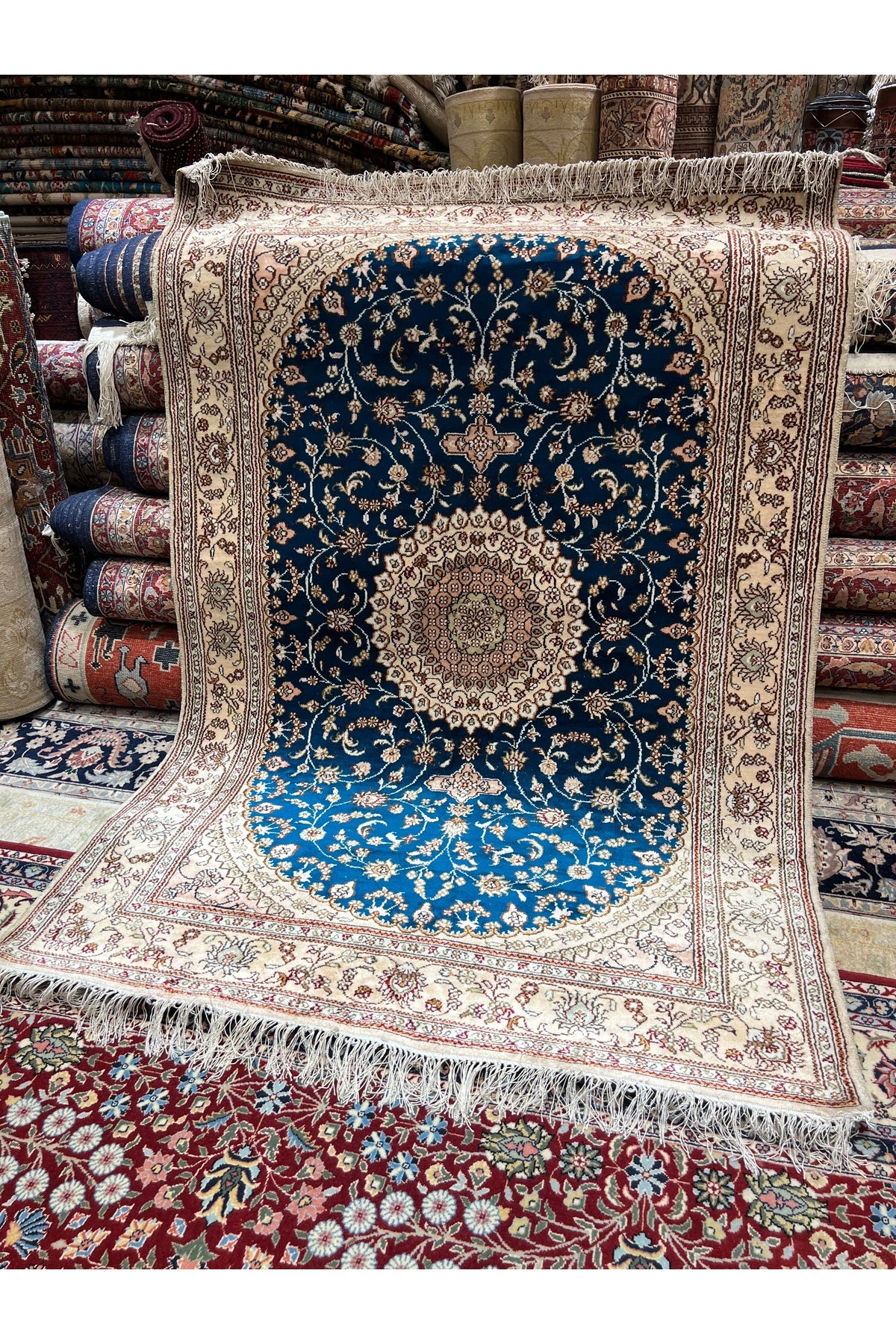 RD RAMAZAN DAG Hand Rug Art Hand-Woven Chinese Silk Rug 1.90x1.20 - MALLTURK
