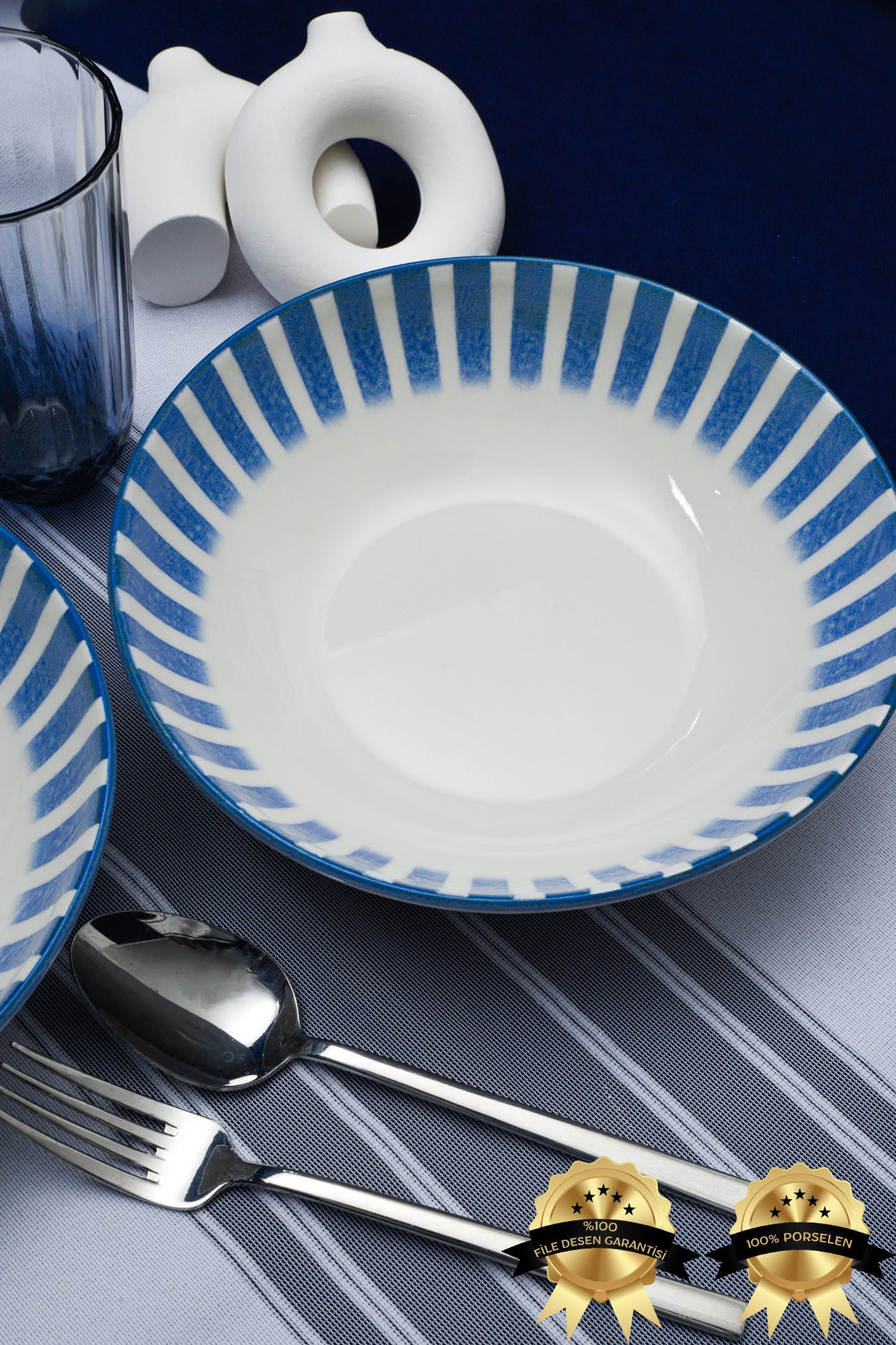 Heda Porselen Azur 23cm 2'li Porcelain Salata Plate - MALLTURK