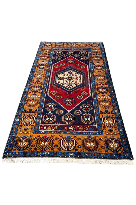 Loop Rugs Hand-Woven %100 Wool Classic Pair Yahyali Rug - Natural Kok Boyali Organik Wool Turkish Rug - 121 x 237 cm and amp; 120 x 228 cm - MALLTURK