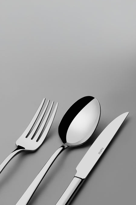 Nehir sultan Plain 12 Place Setting 89 Piece Boxed Flatware Set - MALLTURK