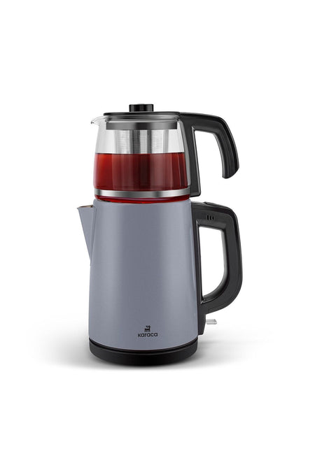 Karaca Tea Glass 2-in-1 Stainless Steel Tea Maker and Kettle Ocean Wave - MALLTURK