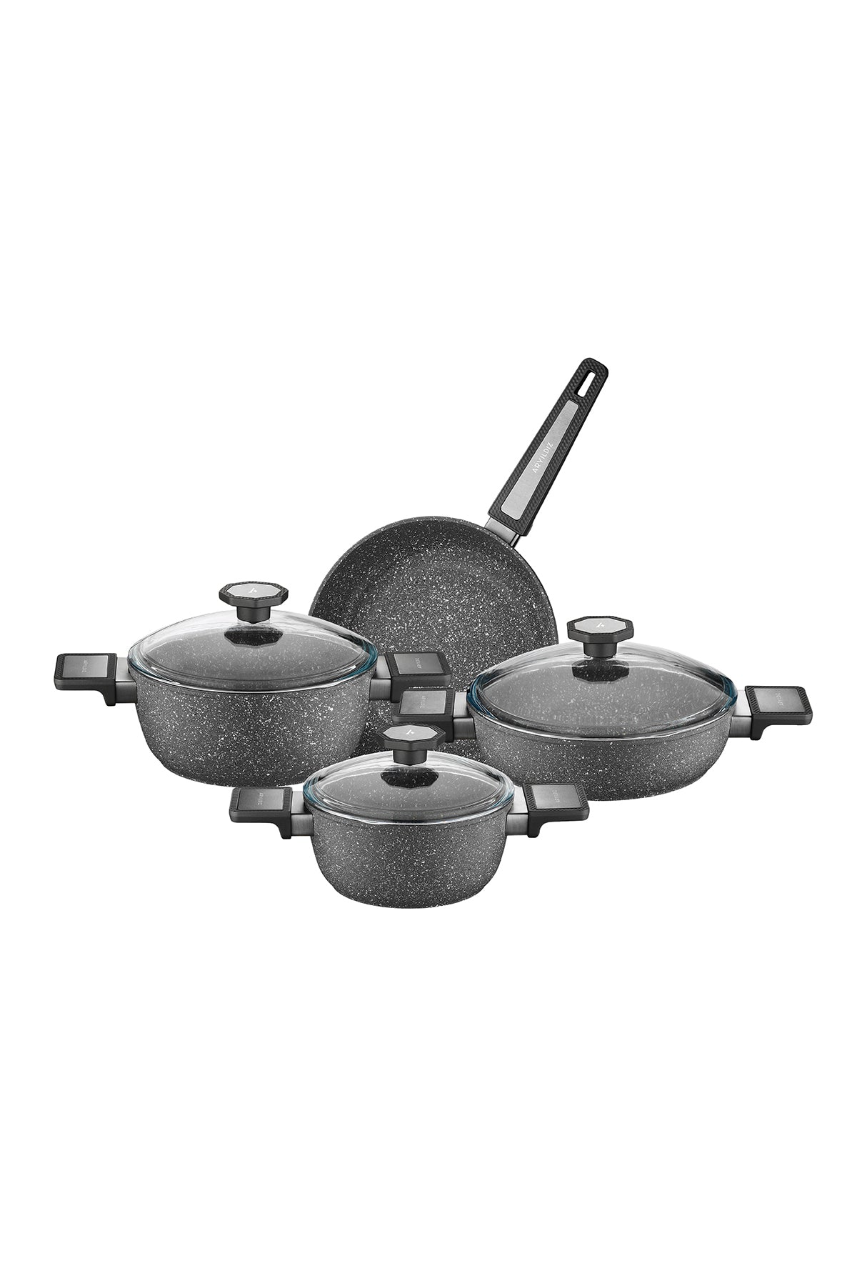 Aryildiz Vortex Granitium 7 Piece Cookware Set