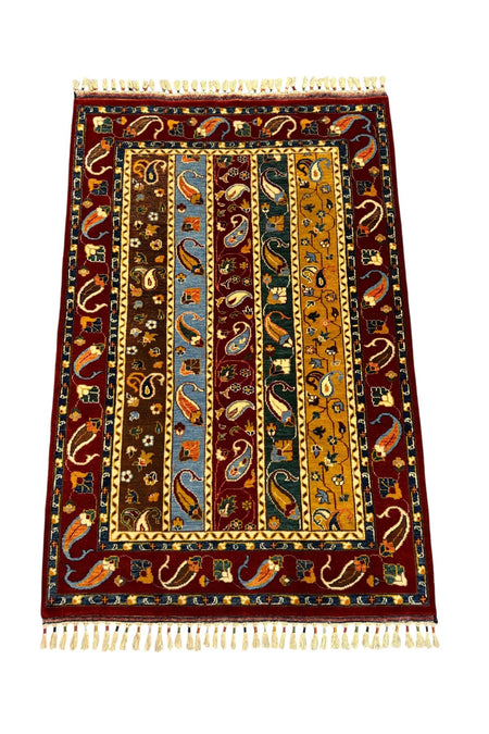 BURAK Rug Hand-Woven New Sivas Sal Rug 123x187 Natural Dye %100 Wool Multicolor Rug - MALLTURK