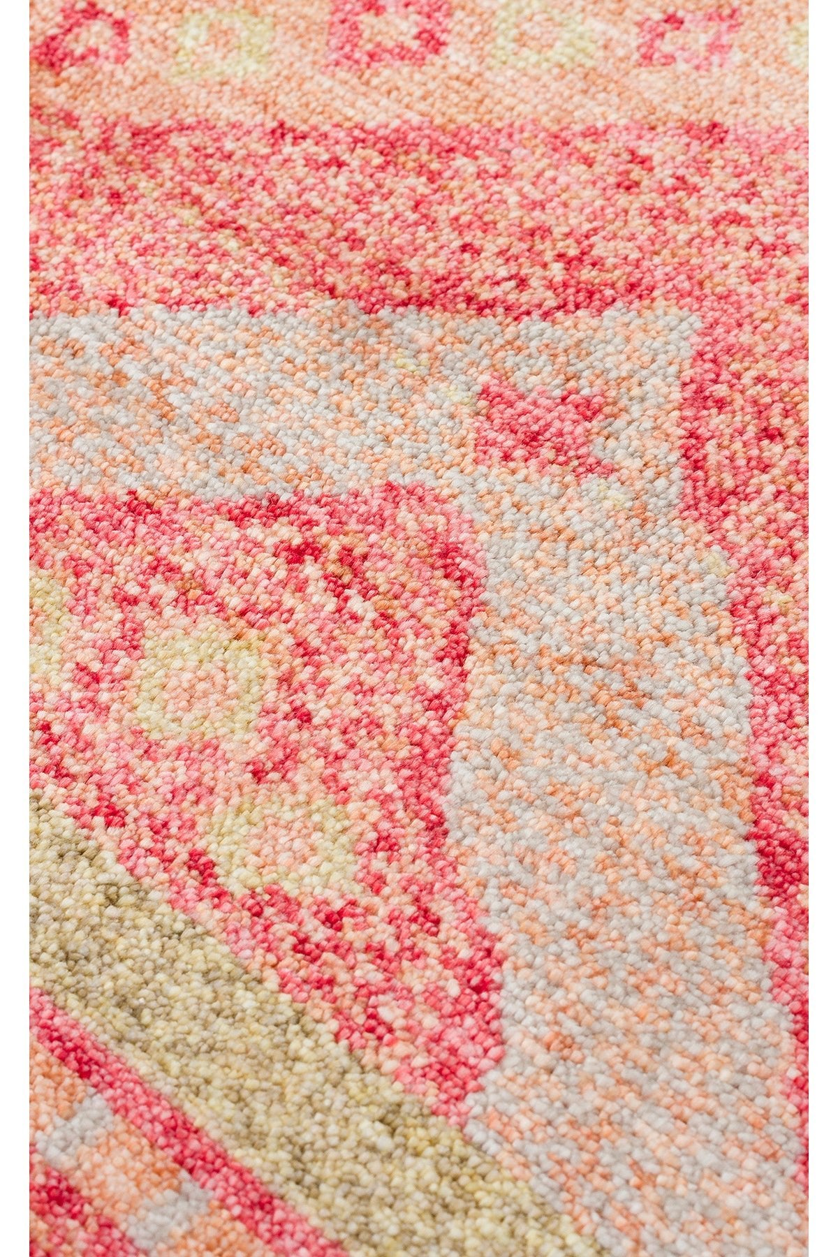 Eko Hali EKO Hali ZR18 RED MULTY Ethnic Patterned, Non-Shedding Usak Carpet Produced on Special Looms. - MALLTURK
