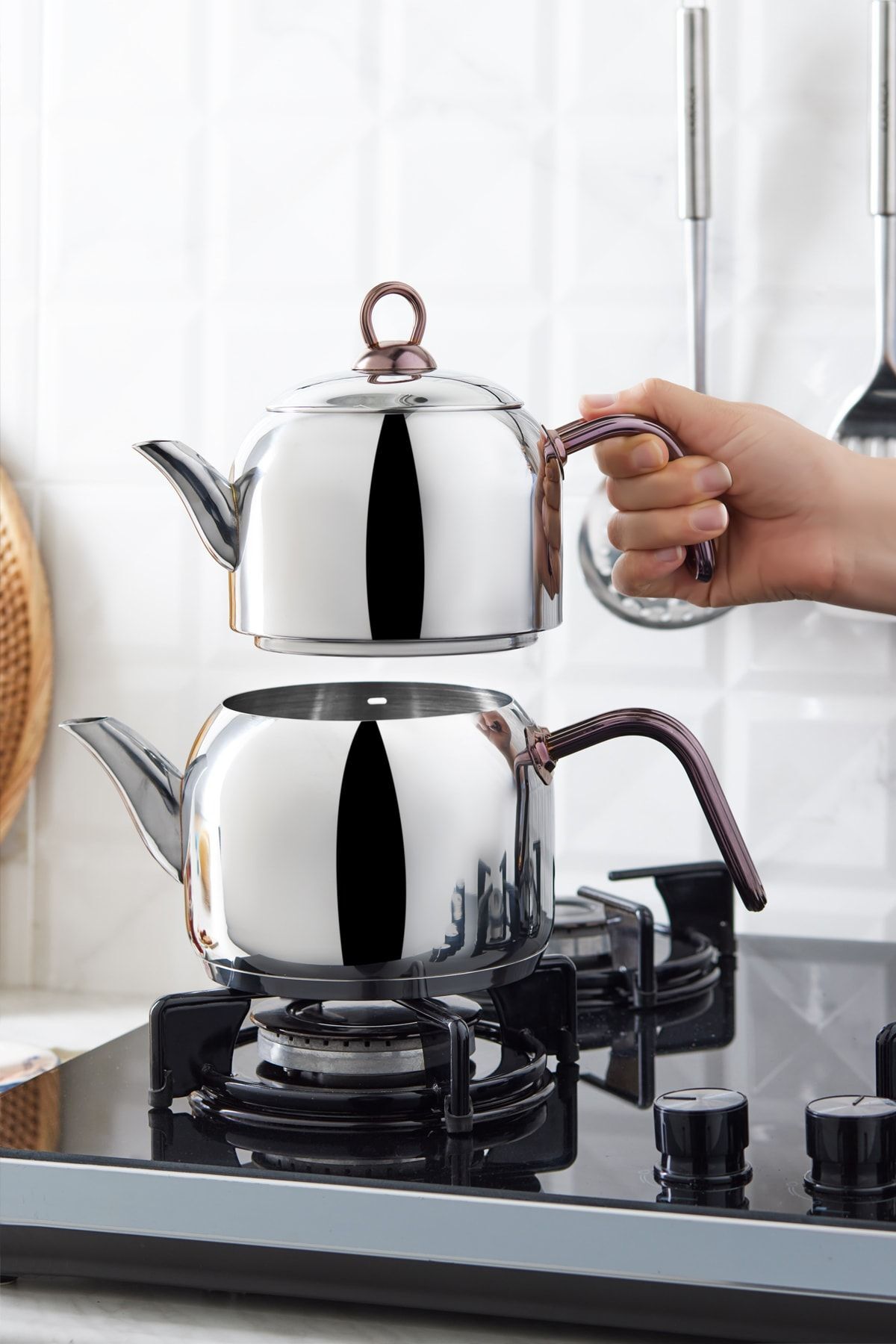 Karaca Urban induction Base Midi Teapot Set Rosegold - MALLTURK