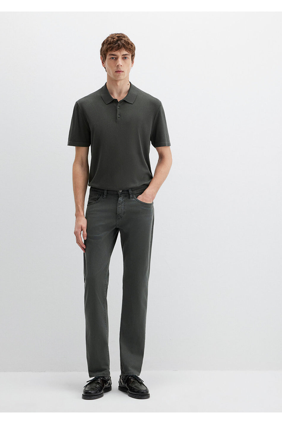 Mavi Hunter Moss Green Comfort Gabardine Trousers 0020285644 - MALLTURK