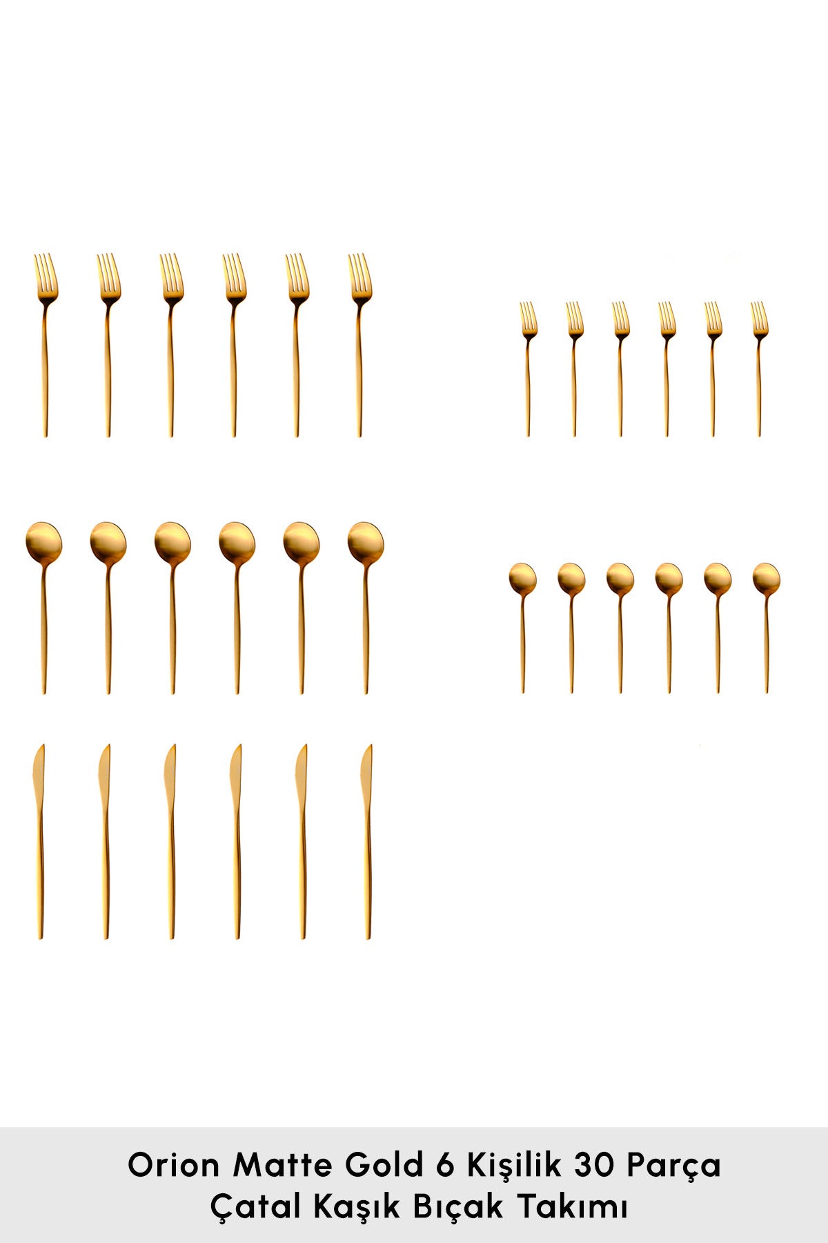 Karaca orion matte gold 30 Piece 6 kisiik Flatware Set - MALLTURK